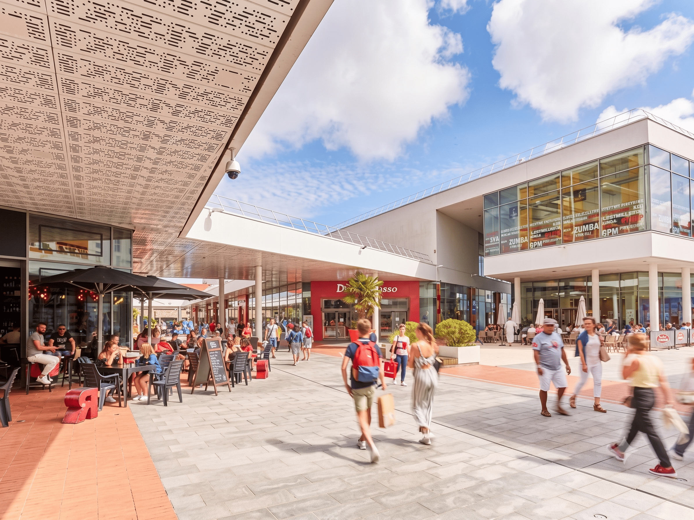 Centre-ville piéton de Saint-Nazaire avec commerces et passants