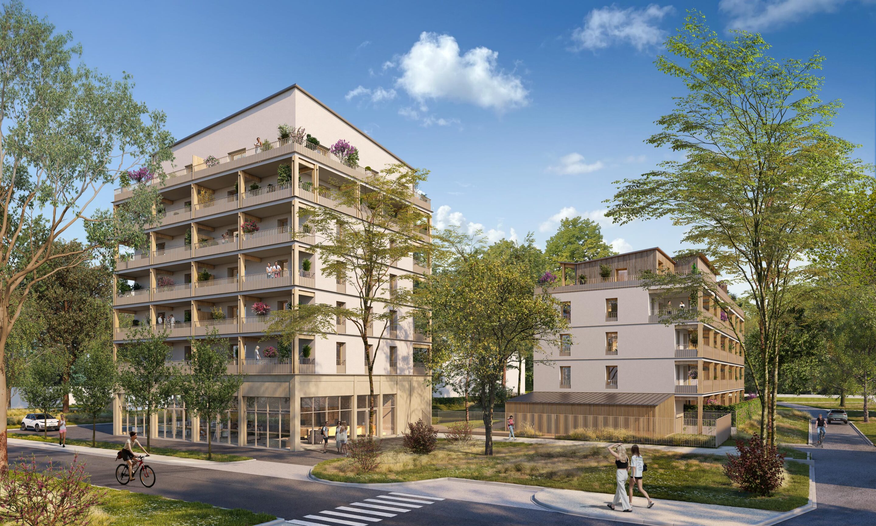 Elisa Garden vue depuis l'avenue de Pologne